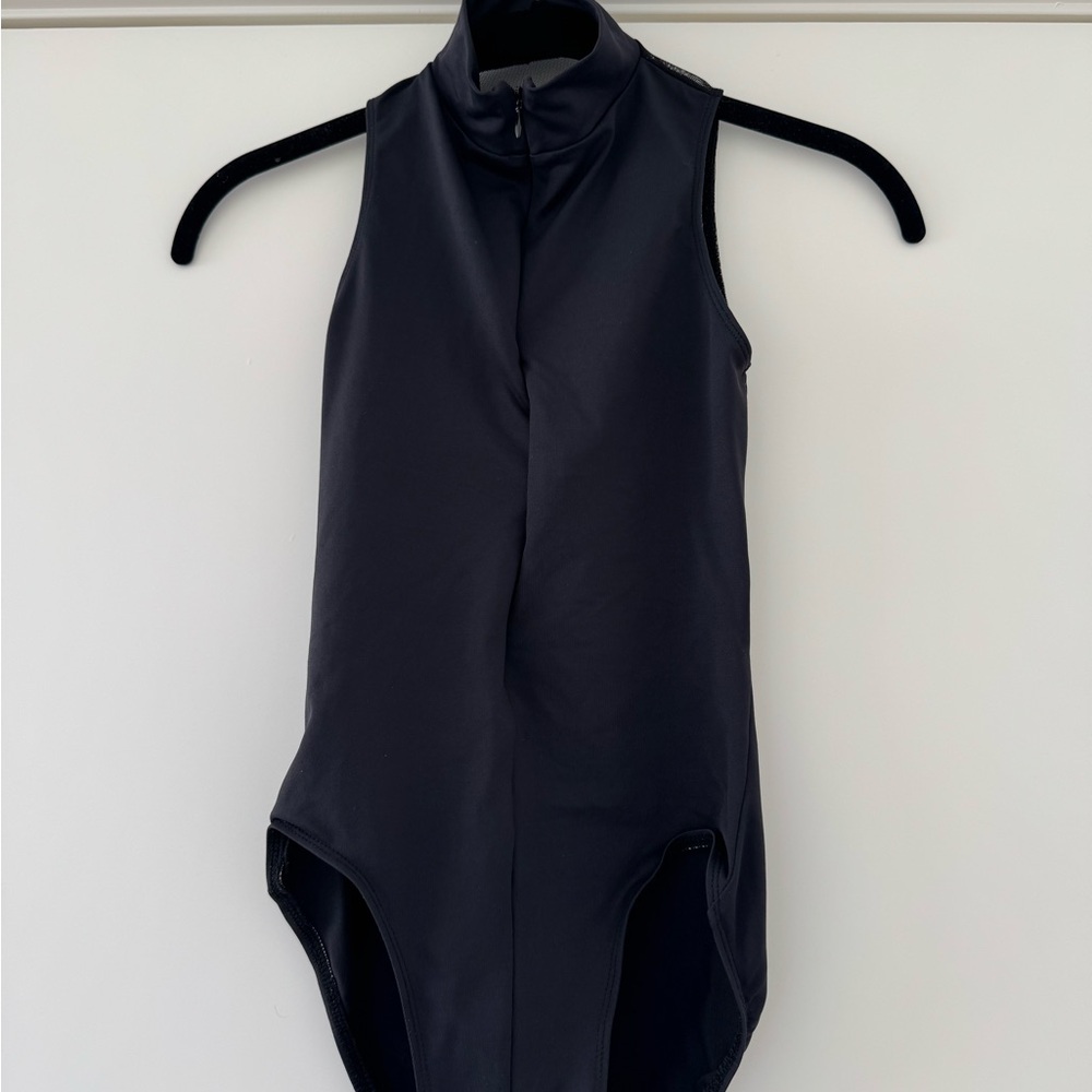 Ainsliewear Black Zip & Mesh Back Leotard